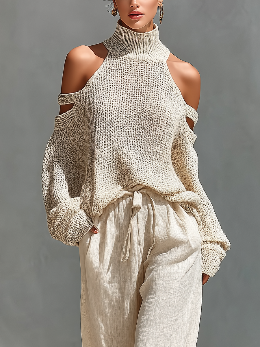 Mia - Beige Knit Set