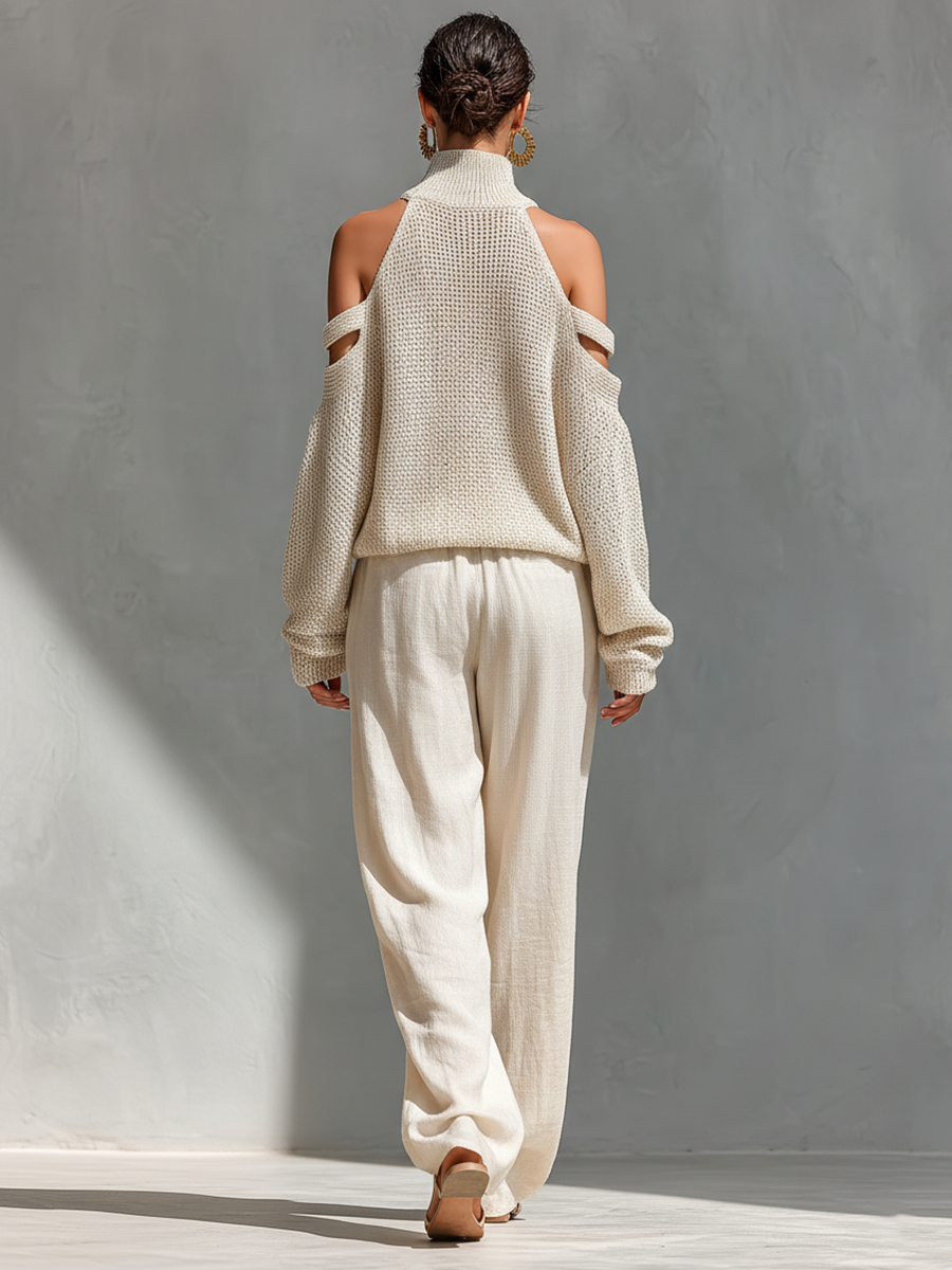 Mia - Beige Knit Set