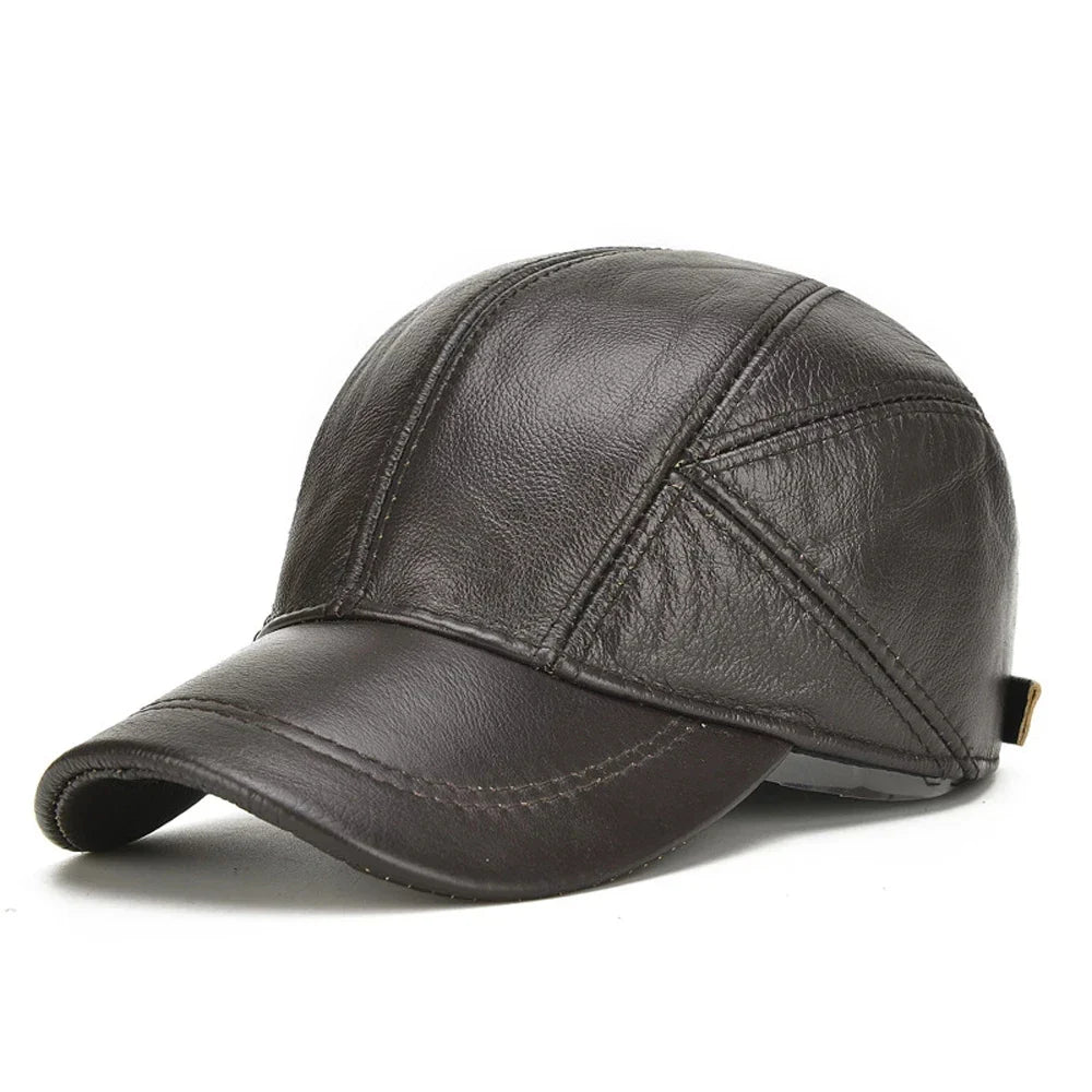 Chic Leather Vintage Cap
