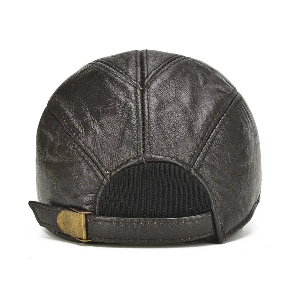 Chic Leather Vintage Cap