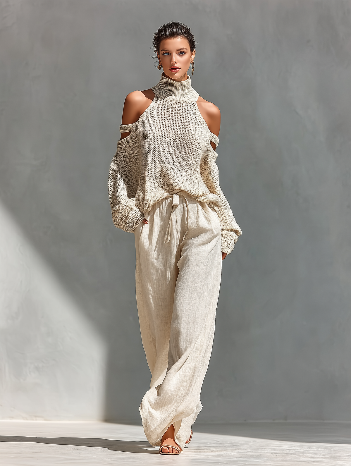 Mia - Beige Knit Set