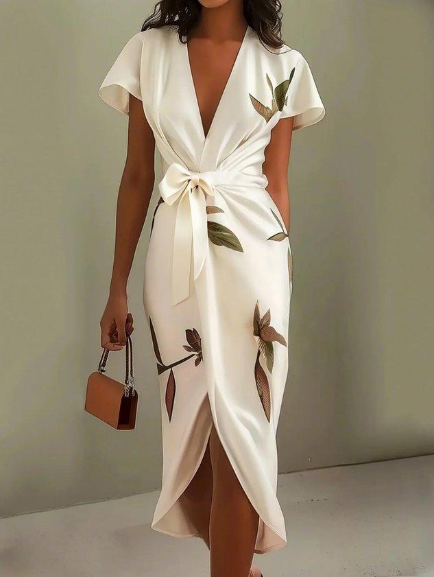 Fleur - Wrap Dress With Tie Belt
