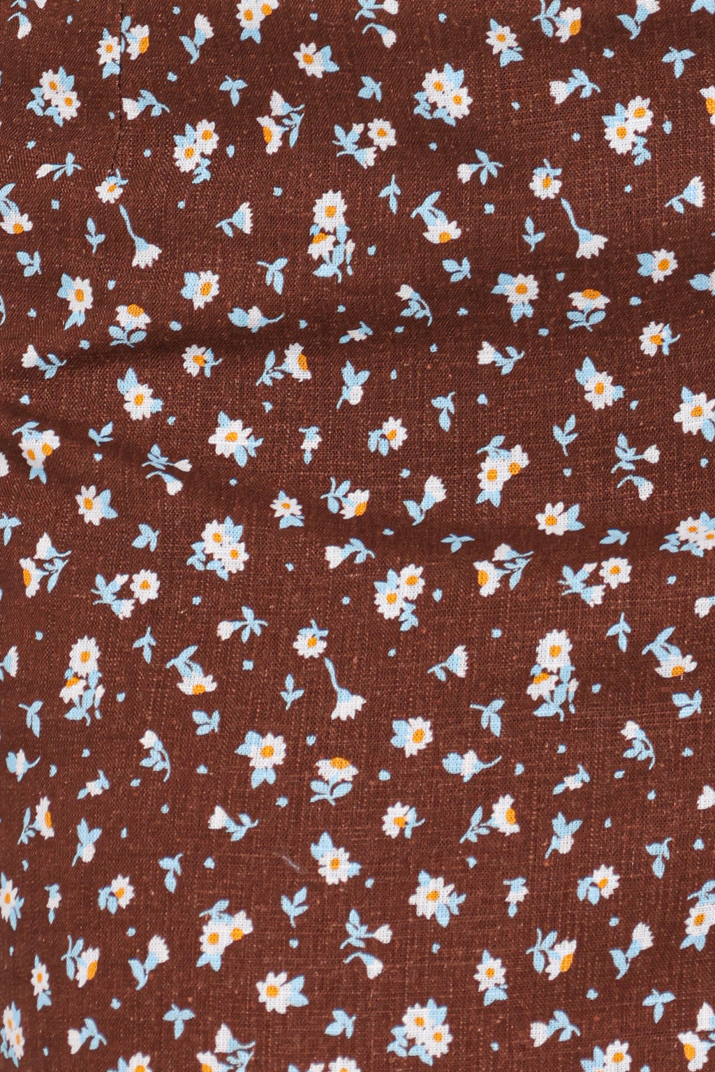 Lisanne Linen Column Skirt - Brown Floral