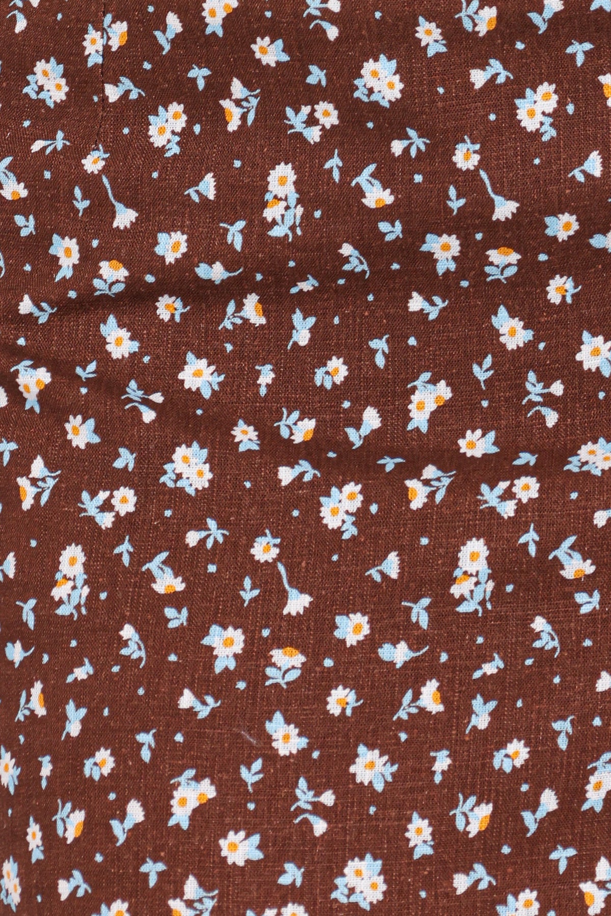 Lisanne Linen Column Skirt - Brown Floral