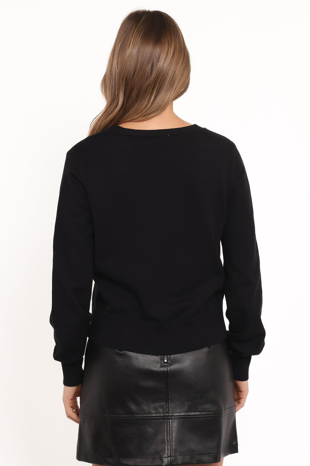 Serenity Bow Button Cardigan - Black