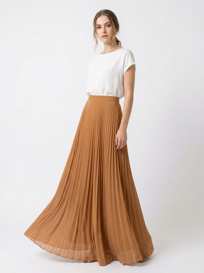 Cindy - Pleated Chiffon Maxi Skirt