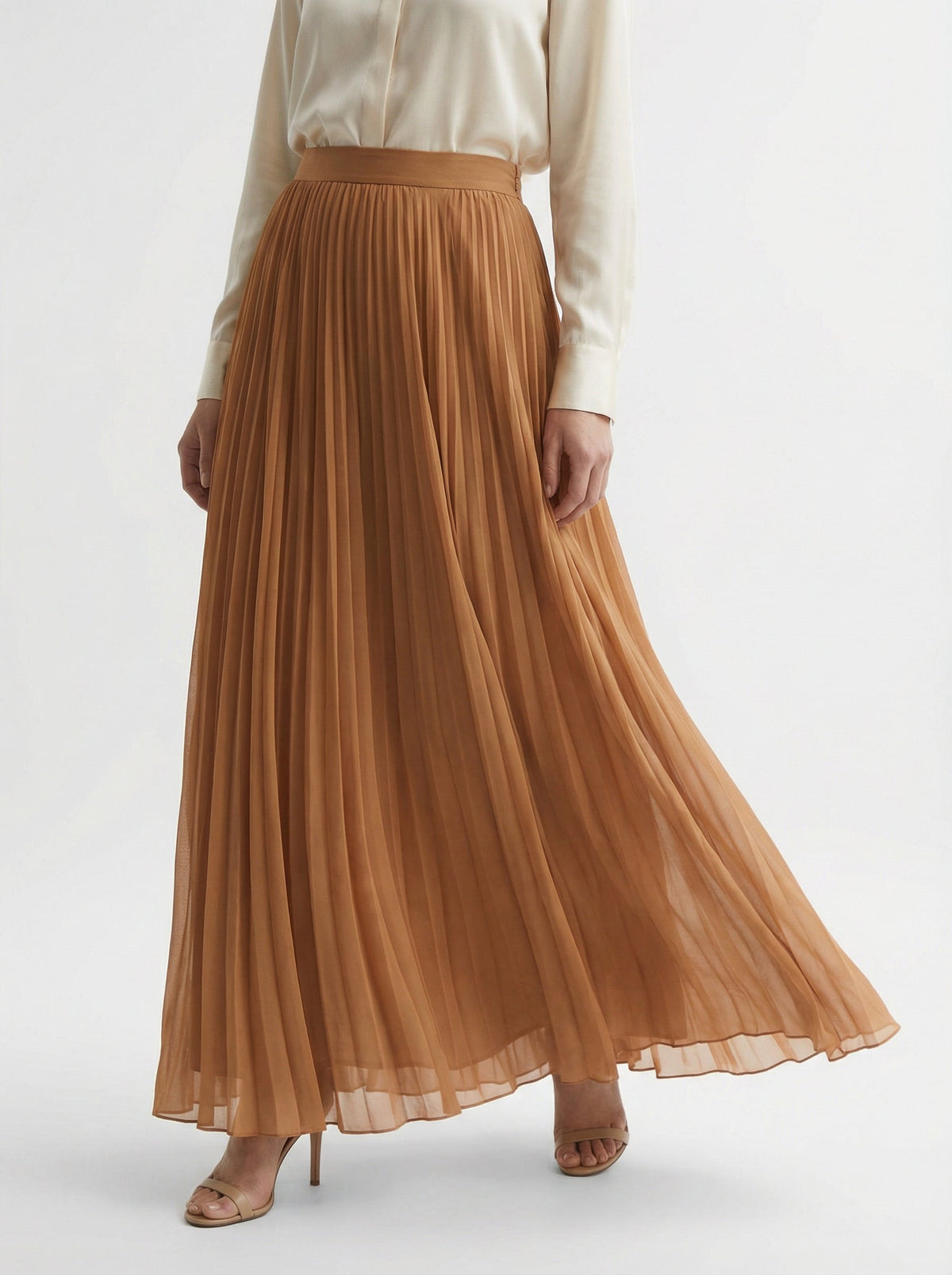 Cindy - Pleated Chiffon Maxi Skirt